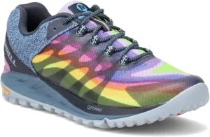 Merrell Antora 2 trail running shoes with rigid rock plate for toe protection